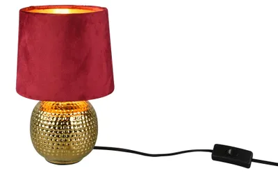 Zdjęcie produktu dla Lampa stołowa SPOHIA złoto-czerwona 1xE14x40W tkanina wym:26x16x16cm IP20 RL