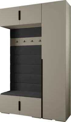 Produktbild von MEBLE KRYSPOL Inova 1 Möbelset Garderobe, 236,7x150x47cm - Kaschmir, Manila 18, Schwarz