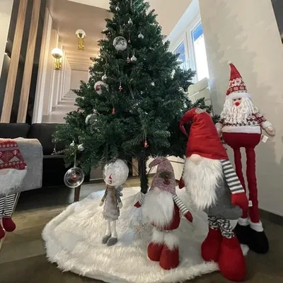 Produktbild von Ruhhy 22340 Weihnachtsdekoration „Weihnachtsmann“ mit ausziehbaren Beinen, 95 cm