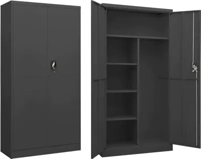 Produktbild von The Living Store Schließfachschrank Anthrazit 90x40x180 cm Stahl