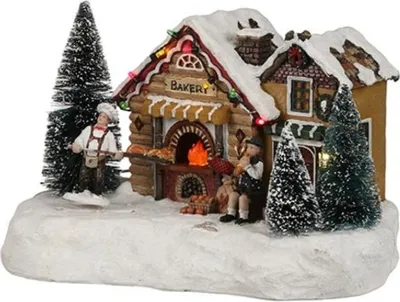 Produktbild von Edelman Luville Weihnachtsfigur Bäckerei für Miniatur-Weihnachtsdorf, detailliert