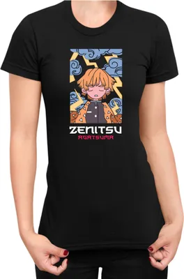 Obrázek produktu pro Dámské Tričko Japan Anime Manga Demon Anime Slayer Zenitsu Agatsuma 03, Lady M / Černá