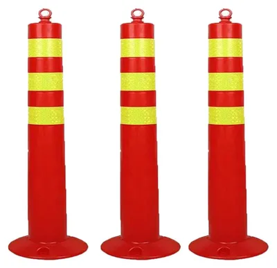 Image de Poteau de sécurité en plastique - 75 cm - Lot de 3