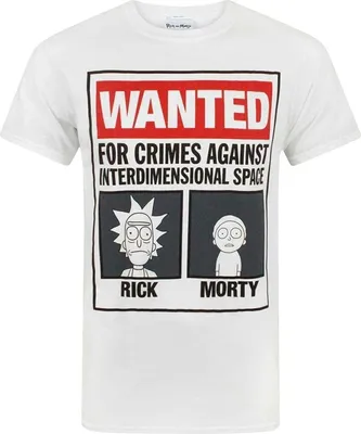Produktbild von Rick And Morty Herren T-Shirt Wanted NS4397 (L) (Weiß)