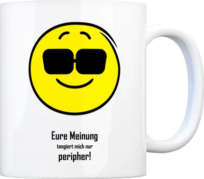 Produktbild von Kaffeebecher mit Spruch: Eure Meinung tangiert mich nur ... Tasse Kaffeetasse