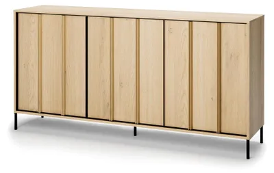 Produktbild von Sideboard ITAMI IT-03 mit Beleuchtung, 3-türig, 165x83x40 cm, Eiche Cremona / Schwarz