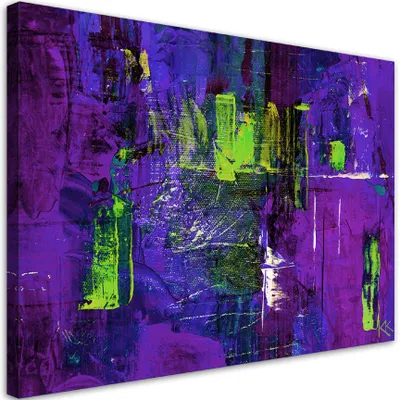 Immagine prodotto di Quadro su tela Astrazione viola, dipinto a mano 100x70 Feeby Quadro viola per la parete pronto per essere appeso