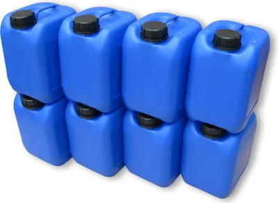 Produktbild von 8 Stück 5 Liter 5 L Kanister Wasserkanister Campingkanister Farbe blau lebensmittelecht DIN51 (8x5knb51)