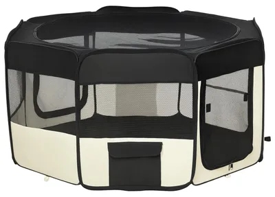 Image de PawHut Enclos pour chiots Barrière pour chiots Enclos de liberté Parc pliable Ø 120 x H 58 cm