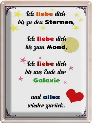Produktbild von vianmo Blechschild 40x30 cm ich Liebe dich bis zu den Sternen