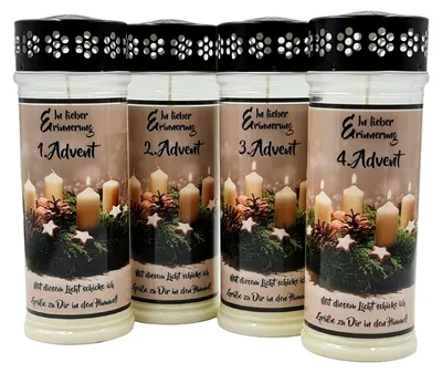 Produktbild von 4er SET Premium 7 Tage Design - Advent Grablicht