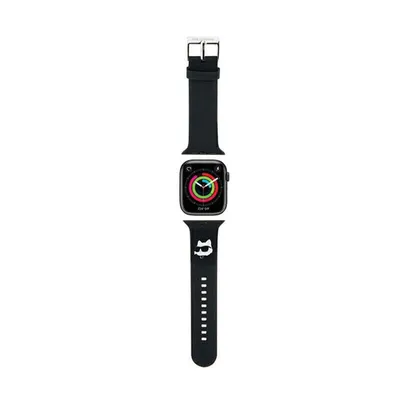 Zdjęcie produktu dla Karl Lagerfeld Pasek KLAWLSLCNK Apple Watch 42/44/45/49mm czarny/black strap 3D Rubber Choupette Head