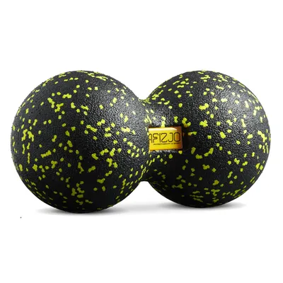 Produktbild von 4FIZJO Doppel-Massageball EPP, 12 cm, Faszienrolle, Triggerpunkt- und Muskelmassage, Therapie, Rehabilitation, Selbstmassage, schwarz-gelb