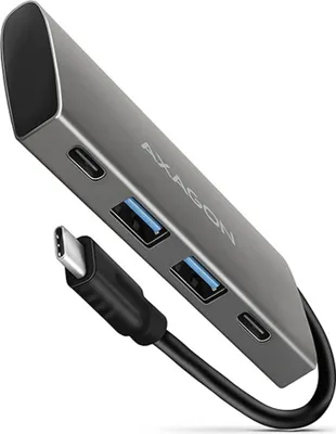 Immagine prodotto di AXAGON Axagon HMC-4G2 hub di interfaccia USB 3.2 Gen 2 (3.1 Gen 2) Type-C 10000 Mbit/s Grigio
