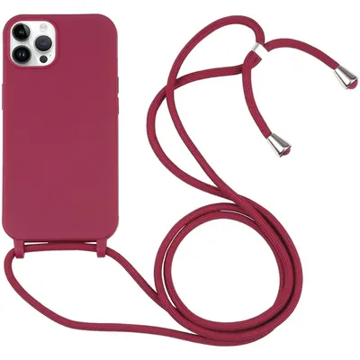Produktbild von Mobigear Lanyard iPhone 16 Pro Silikon Handykette - Rot