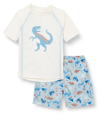 Productafbeelding van Playshoes Unisex kinderset met UV-bescherming, bestaande uit een tweedelig zwemset: een zwemshirt en een zwemshort