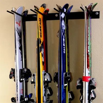 Produktbild von WISFOR 2 Stück Skihalter Skihalterung Skiwandhalter für 4 Paar Ski Geräteleiste Gerätehalter