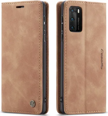Produktbild von Huawei P40 Hülle, LaimTop Retro Kunstledertasche TPU Innere, Kartenfächer, Magnetverschluss, Klapphülle mit Standfunktion Schutzhülle für Huawei P40 Braun