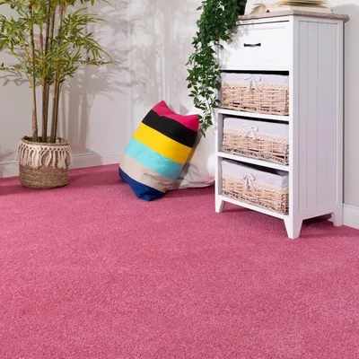 Produktbild von Steffensmeier Teppichboden Ibiza | Auslegware | Kinderzimmer ,Wohnzimmer,Schlafzimmer und Jugendzimmer | Pink, Größe: 400x400 cm