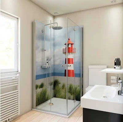 Produktbild von Duschrückwand BREUER Foto über Eck Leuchtturm 2x 90 x 210 cm