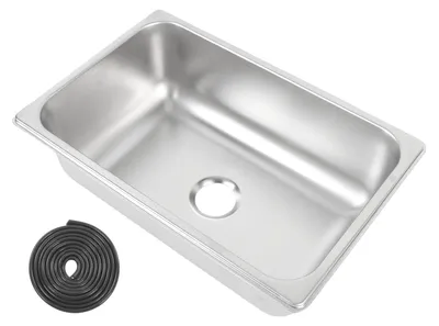 Immagine prodotto di Lavello da cucina in acciaio inossidabile 304 da 12,44 x 8,11 x 3,94 pollici con tubo di scarico da 40 mm, lavello singolo per camper, barche e roulotte