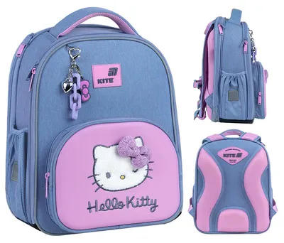 Zdjęcie produktu dla Tornister dla dziewczynki 6-12 lat plecak szkolny brelok Hello Kitty Kite