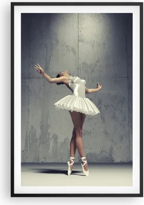 Produktbild von Gerahmtes Poster - Schwarzer Rahmen - Ballerina Weiß Wand - 61x91,5 cm - Wand Bild - Wanddeko - Wandbilder - Kunstposter - Wandposter - Bilderrahmen - Bilder - Kunstdruck - Wandbild - P2BPA61x91-4344