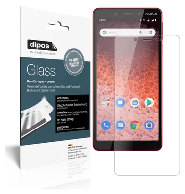 Produktbild von 2x Schutzfolie für Nokia 1 Plus matt - Anti-Shock 9H Folie dipos Glass