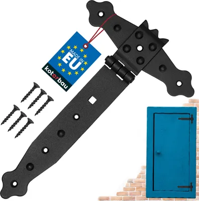 Zdjęcie produktu dla KOTARBAU® Zawiasy krzyzowe 200 mm Zawias do okiennic Plyta zawiasu Okucie do bram Okucie budowlane Zawias do drewna Zawias krzyzowy Zawias teowy Zawias malowany proszkowo