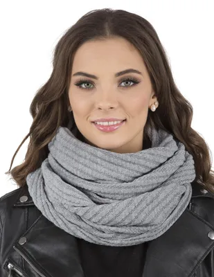 Image de Vivisence Automne Boucle Femme Taille Unique - Chaud Foulard Femme Classique hivernal Confortable pour l'hiver Foulard tubulaire Couvre-cou XXL - Gris clair
