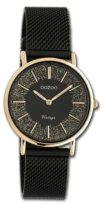 Obrázok produktu pre Hodinky Oozoo Damenuhr Vintage Series C20143, čierna, remienok z nehrdzavejúcej ocele, quartzový mechanizmus, analógový displej, model D3UOC20143