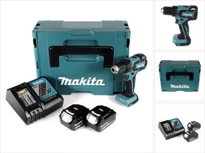 Produktbild von Makita DDF 459 RGJ Akku Bohrschrauber 18V 45Nm im Makpac + 2x 6,0 Ah Akku + Ladegerät