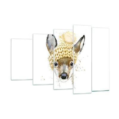Produktbild von Bilder auf glas - Tier Hut Hirsch modern - 150x100cm - Glasbilder - Wandbilder - Kunstdruck - zum Aufhängen bereit - Wanddekoration aus Glas - Glas Bilder - Wandbild auf Glas - GEG150x100-2861