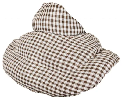 Produktbild von Nackenhörnchen mit Stehkragen braun-weiß - Kirschkernkissen - Nackenkissen Wärmekissen - Nacken Kissen braun-weiß, Kirschkerne