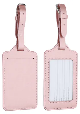 Produktbild von kwmobile 2x Kofferanhänger Adressanhänger Koffer Tag - Namensschild Schulranzen Gepäck Anhänger - Reise Gepäckanhänger Rosegold