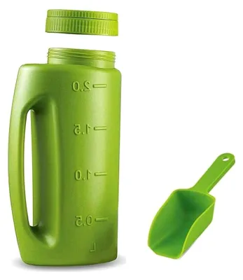Produktbild von Handstreuer für Salz und Grassamen, 2-Liter-Kapazität, verstellbarer Handgießkanister mit Schaufel
