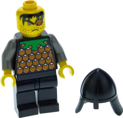 Produktbild von 1x Lego Minifigur Räuber 1 Knights Kingdom I schwarz Helm 3844 973px119 cas042