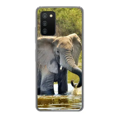 Produktbild von MuchoWow® Handyhülle Schutzhülle Hülle für Samsung Galaxy A03s Elefant - Wasser - Tiere - Natur Silikon Softcase Handy Hülle - Schutz