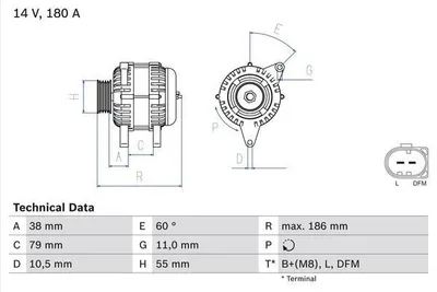 Produktbild von Bosch Lichtmaschine Generator 180A