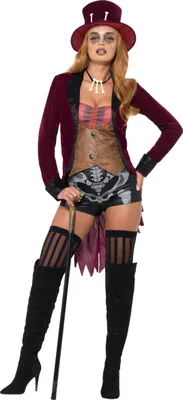 Produktbild von Voodoo-Kostüm für Damen Halloween-Kostüm rot-braun - S