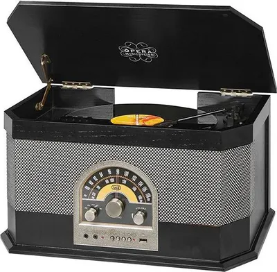 Immagine prodotto di Trevi TT 1040 BT Giradischi Vintage Sistema Stereo in Legno Argento Nero