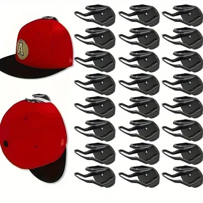 Produktbild von 24x Garderoben Haken, Hut Haken,Kein Stanzen erforderlich, Klebehaken, zum Aufhängen von Hüten, schwarz