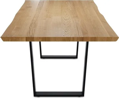 Produktbild von Esstisch Oviedo 200x100 Wildeiche mit Baumkante und Metallkufe