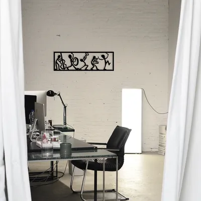 Zdjęcie produktu dla Wallity, Musicians- ENZ1115, Czarny, Inne dekoracje do domu, 60 x 19 cm, 100% metal (Grubość: 1