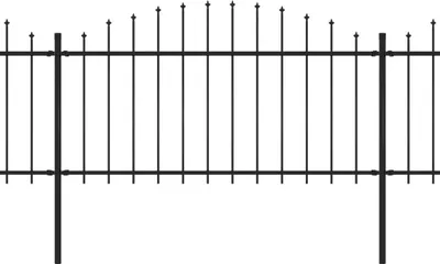 Obrázok produktu pre vidaXL Záhradný plot s hrotom 359 x 150 cm čierny
