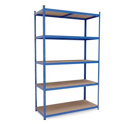 Produktbild von Steckregal Werkstattregal 2000x1200x500 mm, 5 Ebenen, Farbe blau, Traglast gesamt 900 kg, Kellerregal Schwerlastregal Metallregal Lagerregal