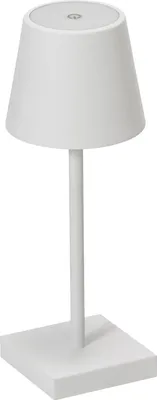Produktbild von Dehner Akkuleuchte Dyan, Outdoor Tischleuchte, warmweiß, Schutzklasse IP54, Höhe 30 cm, Ø 11 cm, Metall / Kunststoff, weiß