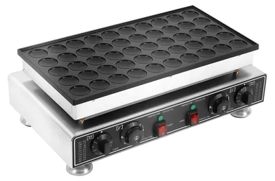 Produktbild von Elektrisches Waffeleisen - Mini Pfannkuchenmaker - 220V - 50 Stück niederländische Poffertjes - Dorayaki Maschine - Schwarz