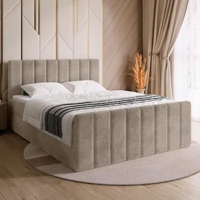 Produktbild von BroMARKT Boxspringbett DENVER DUO mit 2 Bettkasten, Bonell-matratze, Polsterbett, Bett (Beige, Poso 02, 140x200 cm)
