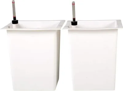 Immagine prodotto di Set da 2 accessori per vasi da fiori - INSERTO per irrigazione in plastica bianca 29x29x32 cm